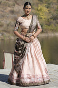Vedant Vastram Fully Printed Pure Manipuri Silk Lehenga Choli With Blouse & Dupatta - Peach
