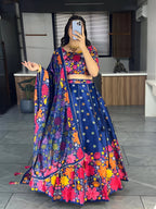 Lehenga Mart Exclusive Printed lehenga Choli for Wedding Wear - Royal Blue