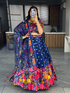 Lehenga Mart Exclusive Printed lehenga Choli for Wedding Wear - Royal Blue