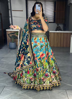 Lehenga Mart Exclusive Printed lehenga Choli for Wedding Wear - Bottle Green