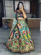 Lehenga Mart Exclusive Printed lehenga Choli for Wedding Wear - Bottle Green