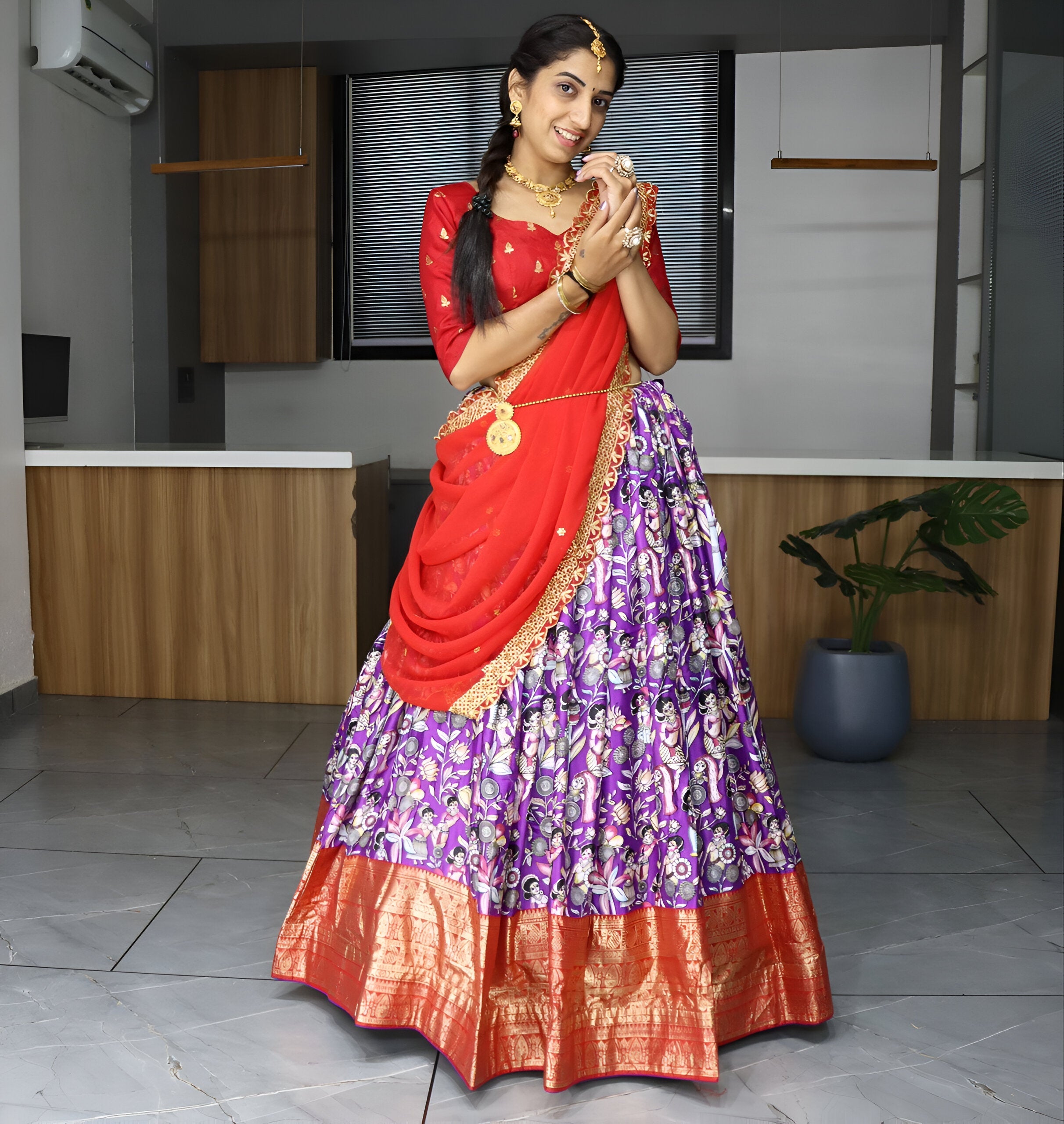 Lehenga Mart Designer Bollywood Style Wedding Lehenga Choli - Purple
