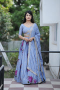 Lehenga Mart Designer Bollywood Style Wedding Lehenga Choli - Firozi
