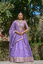 Lehenga Mart Designer Bollywood Style Wedding Lehenga Choli - Purple