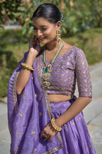 Lehenga Mart Designer Bollywood Style Wedding Lehenga Choli - Purple