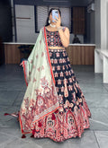 Lehenga Mart Designer Art Silk Printed Lehenga Choli - Black