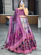 Lehenga Mart Designer Art Silk Printed Lehenga Choli - Wine