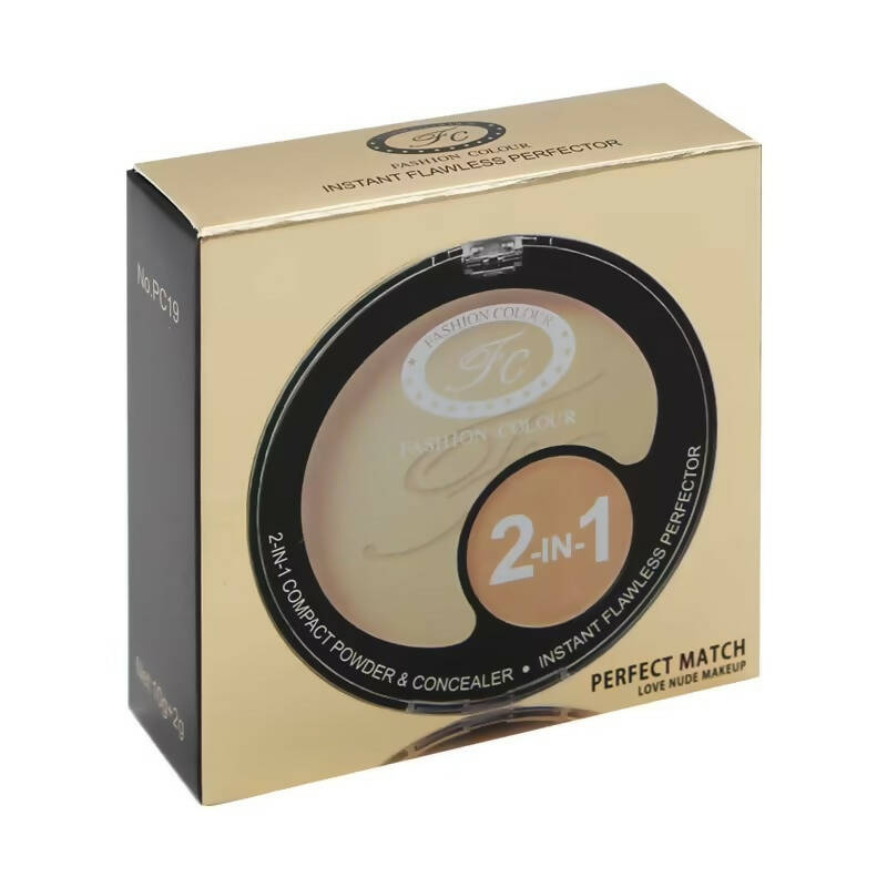 Fashion Colour 2 In 1 Compact Powder and Concealer-Shade 02 (Medium to Light)