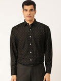 Jainish Black Men's Cotton Printed Formal Shirts ( SF 716Black ) - Distacart