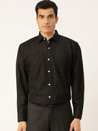 Jainish Black Men's Cotton Printed Formal Shirts ( SF 716Black ) - Distacart