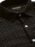 Jainish Black Men's Cotton Printed Formal Shirts ( SF 716Black ) - Distacart