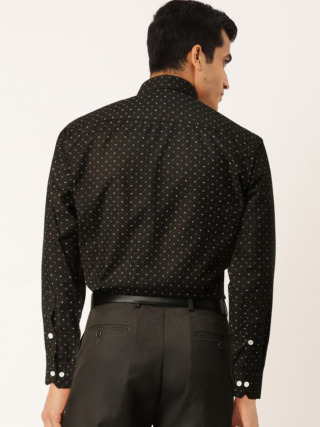 Jainish Black Men's Cotton Printed Formal Shirts ( SF 716Black ) - Distacart