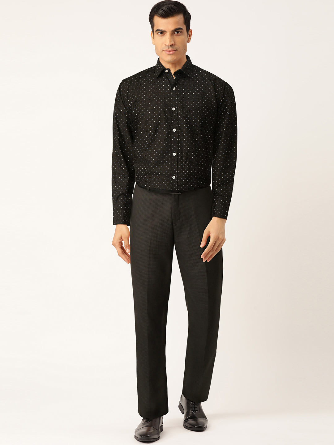 Jainish Black Men's Cotton Printed Formal Shirts ( SF 716Black ) - Distacart