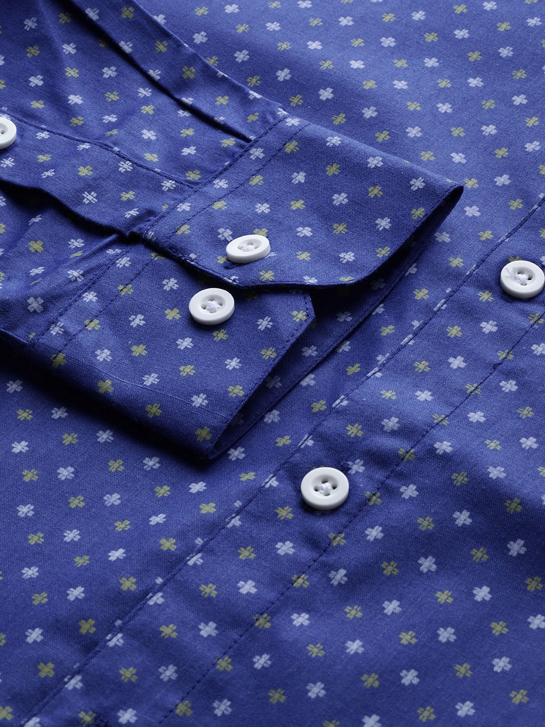 Jainish Blue Men's Cotton Printed Formal Shirts ( SF 716Blue ) - Distacart