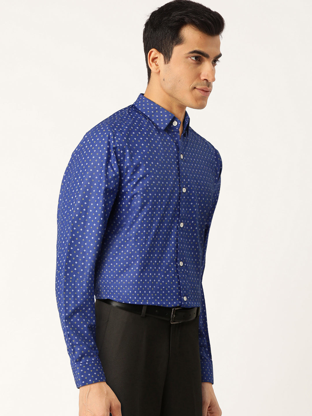 Jainish Blue Men's Cotton Printed Formal Shirts ( SF 716Blue ) - Distacart