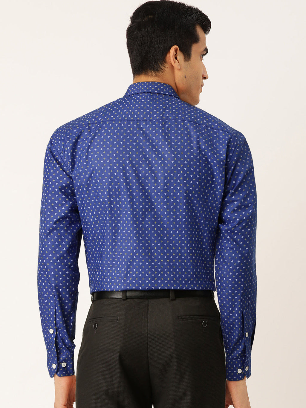 Jainish Blue Men's Cotton Printed Formal Shirts ( SF 716Blue ) - Distacart