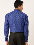 Jainish Blue Men's Cotton Printed Formal Shirts ( SF 716Blue ) - Distacart