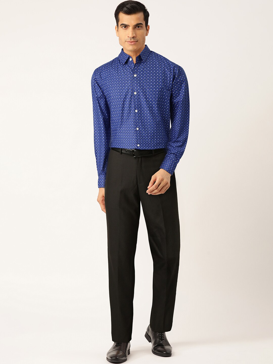 Jainish Blue Men's Cotton Printed Formal Shirts ( SF 716Blue ) - Distacart