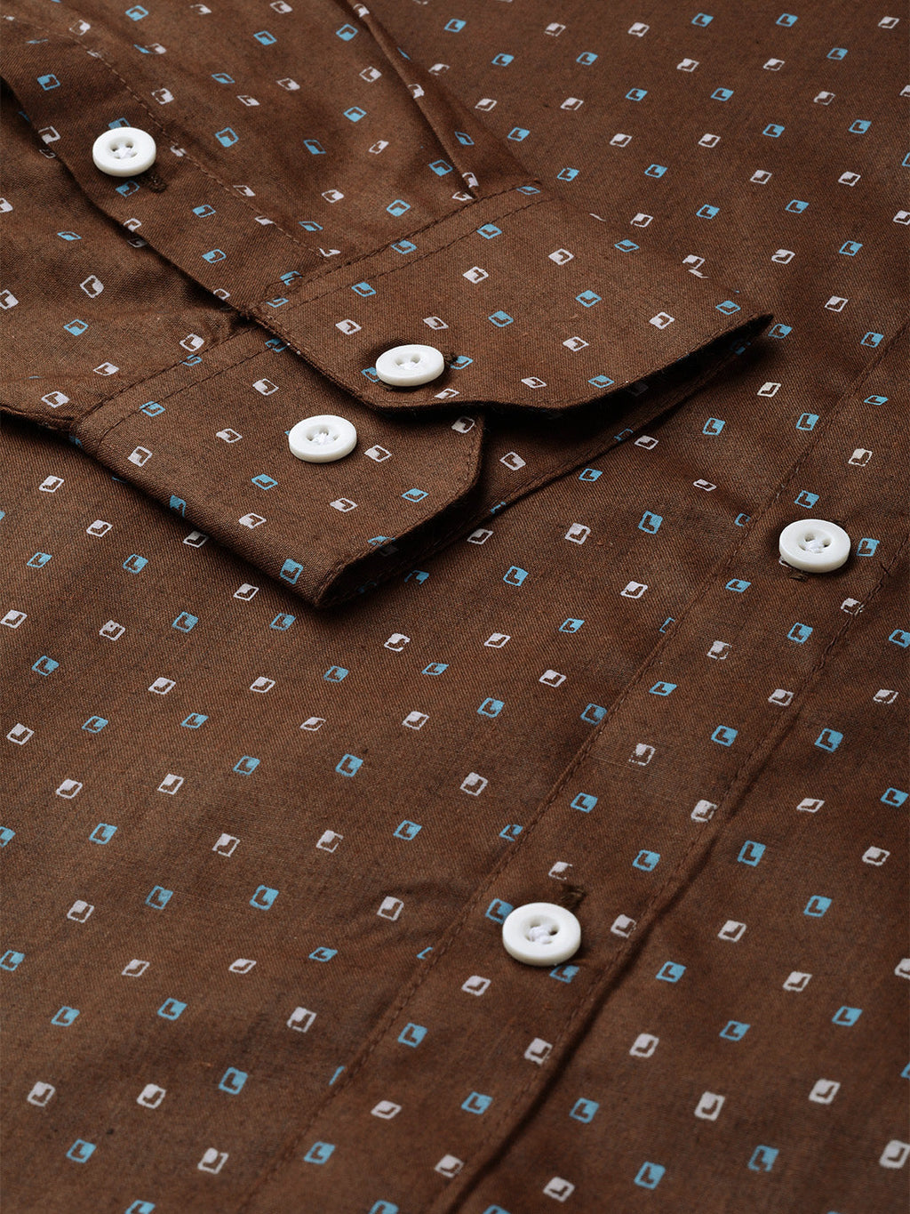 Jainish Brown Men's Cotton Printed Formal Shirts ( SF 716Coffee ) - Distacart