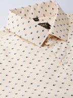 Jainish Cream Men's Cotton Printed Formal Shirts ( SF 716Cream ) - Distacart