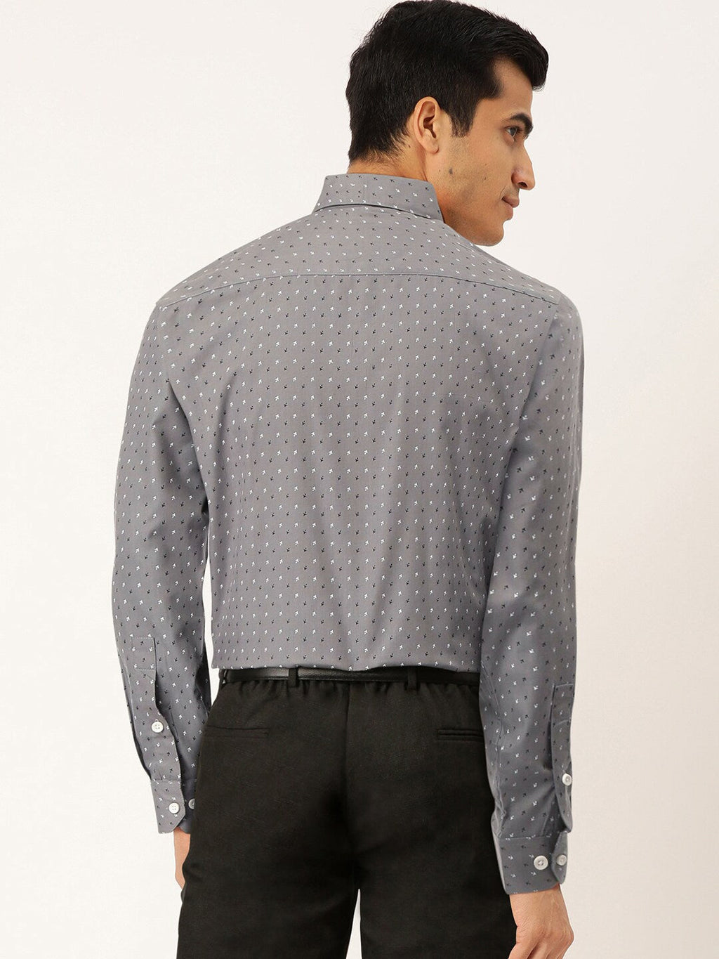 Jainish Grey Men's Cotton Printed Formal Shirts ( SF 716Grey ) - Distacart