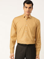 Jainish Yellow Men's Cotton Printed Formal Shirts ( SF 716Mustard ) - Distacart