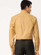 Jainish Yellow Men's Cotton Printed Formal Shirts ( SF 716Mustard ) - Distacart