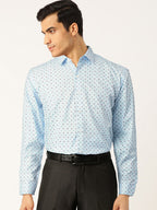 Jainish Blue Men's Cotton Printed Formal Shirts ( SF 716Sky ) - Distacart