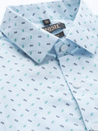Jainish Blue Men's Cotton Printed Formal Shirts ( SF 716Sky ) - Distacart