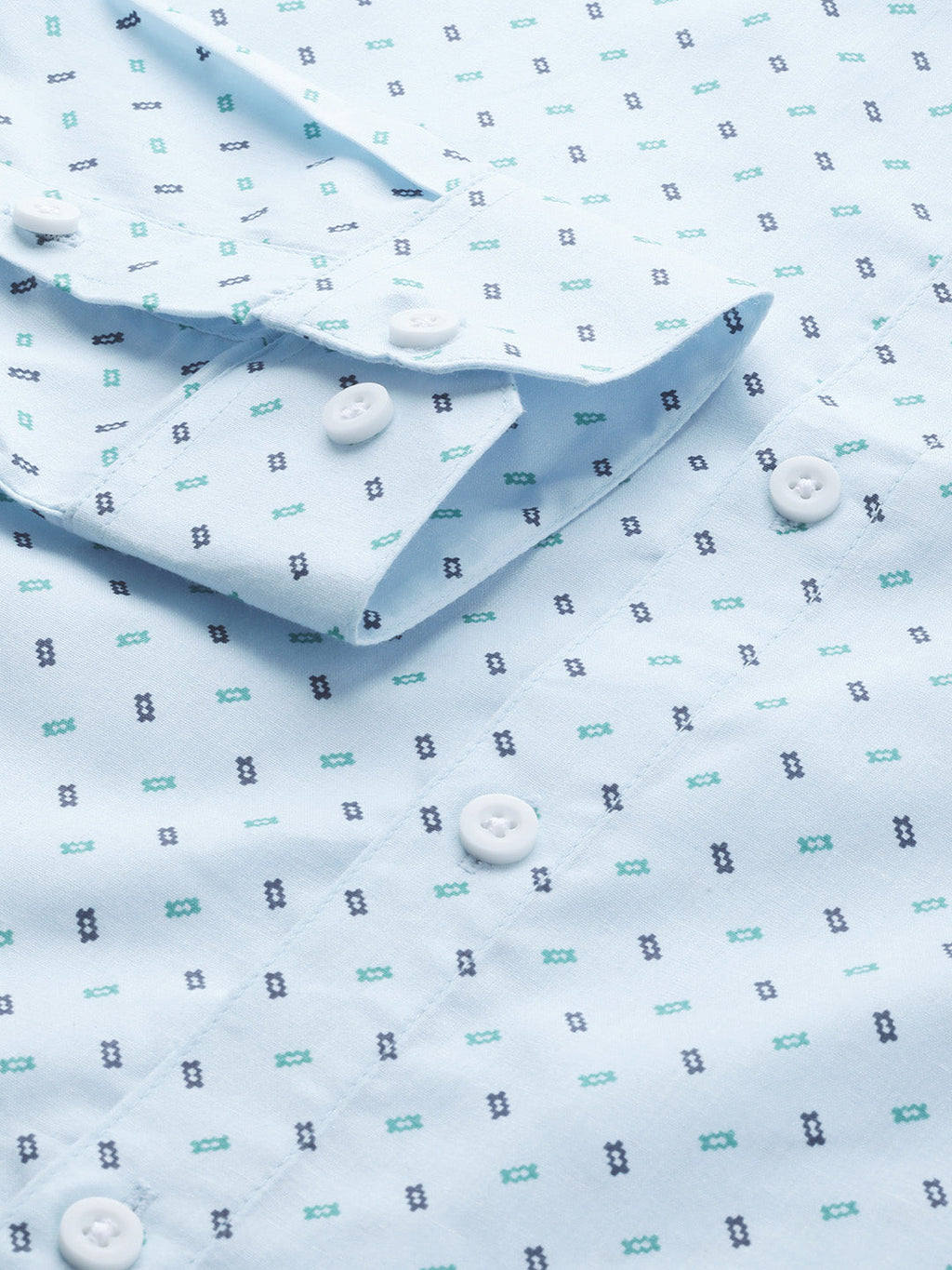 Jainish Blue Men's Cotton Printed Formal Shirts ( SF 716Sky ) - Distacart
