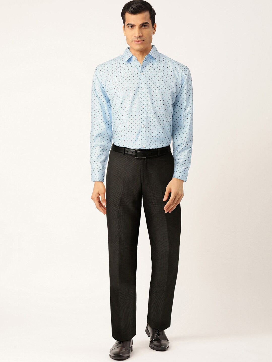 Jainish Blue Men's Cotton Printed Formal Shirts ( SF 716Sky ) - Distacart