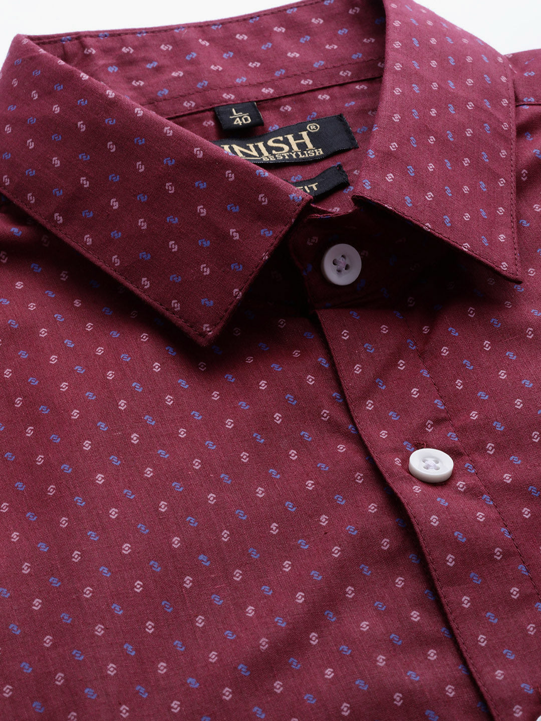 Jainish Purple Men's Cotton Printed Formal Shirts ( SF 716Wine ) - Distacart