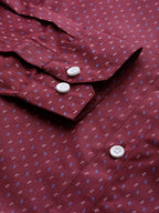 Jainish Purple Men's Cotton Printed Formal Shirts ( SF 716Wine ) - Distacart