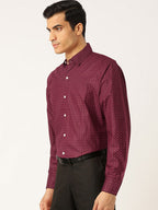 Jainish Purple Men's Cotton Printed Formal Shirts ( SF 716Wine ) - Distacart
