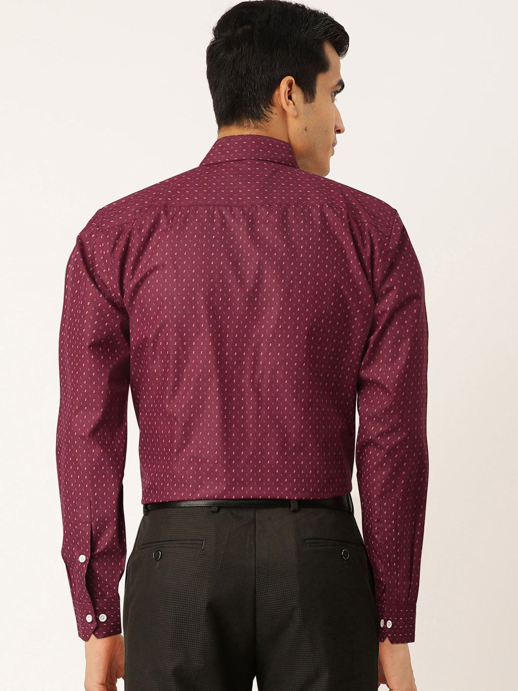 Jainish Purple Men's Cotton Printed Formal Shirts ( SF 716Wine ) - Distacart