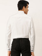 Jainish White Men's Cotton Solid Mandarin Collar Formal Shirts ( SF 726White ) - Distacart