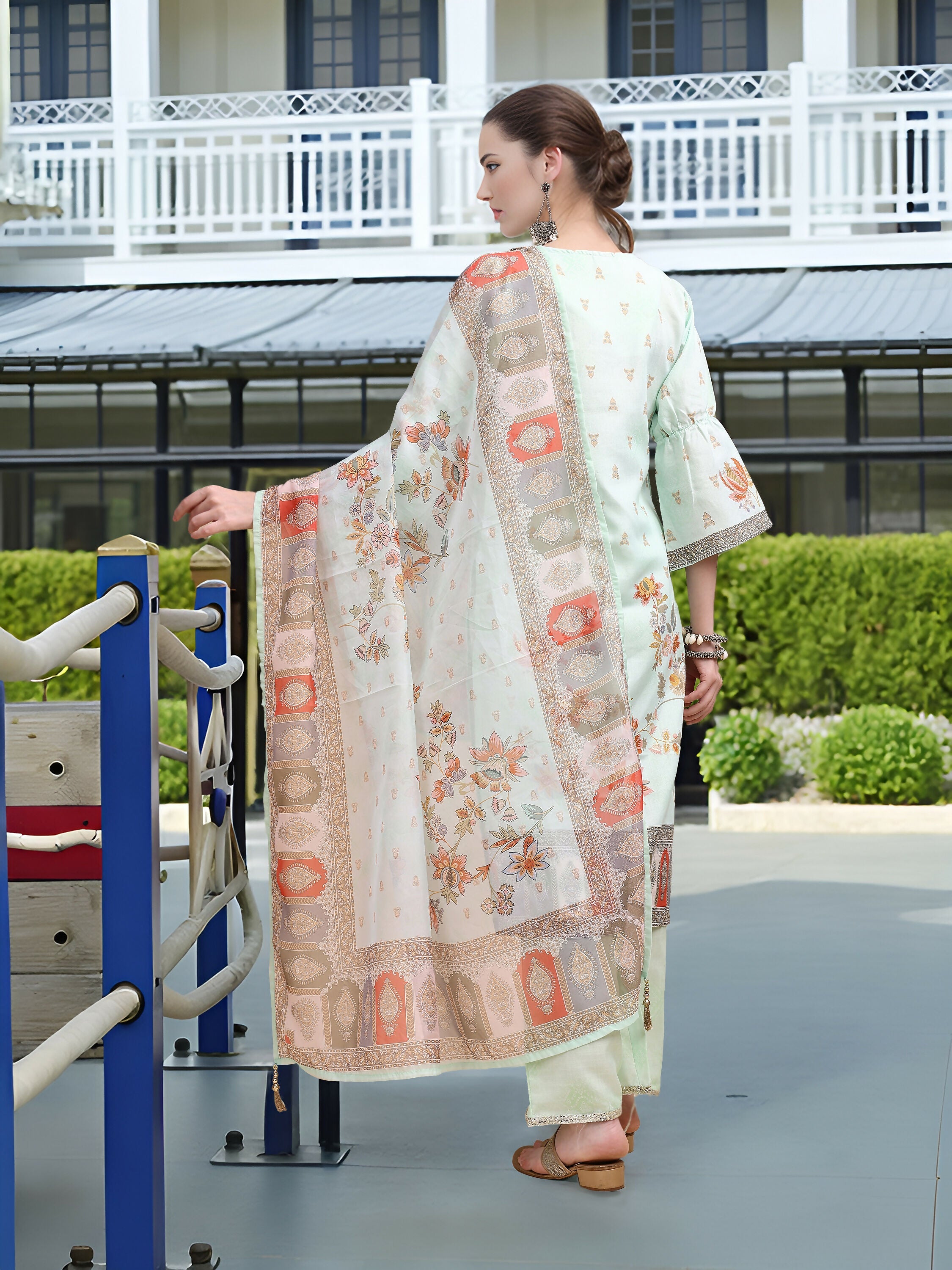 Joban Fashion Pista Position Digital Print With Position Foil Kurta Set - Distacart