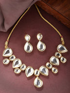 NVR Women's Gold Kundan-Studded Handcrafted Jewellery Set