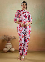 Prazu Fashion Light Pink Printed Cotton Blend Co-Ord Set - Distacart