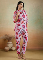 Prazu Fashion Light Pink Printed Cotton Blend Co-Ord Set - Distacart