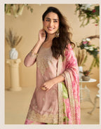 Aarshi Fashions Pink Silk Suits