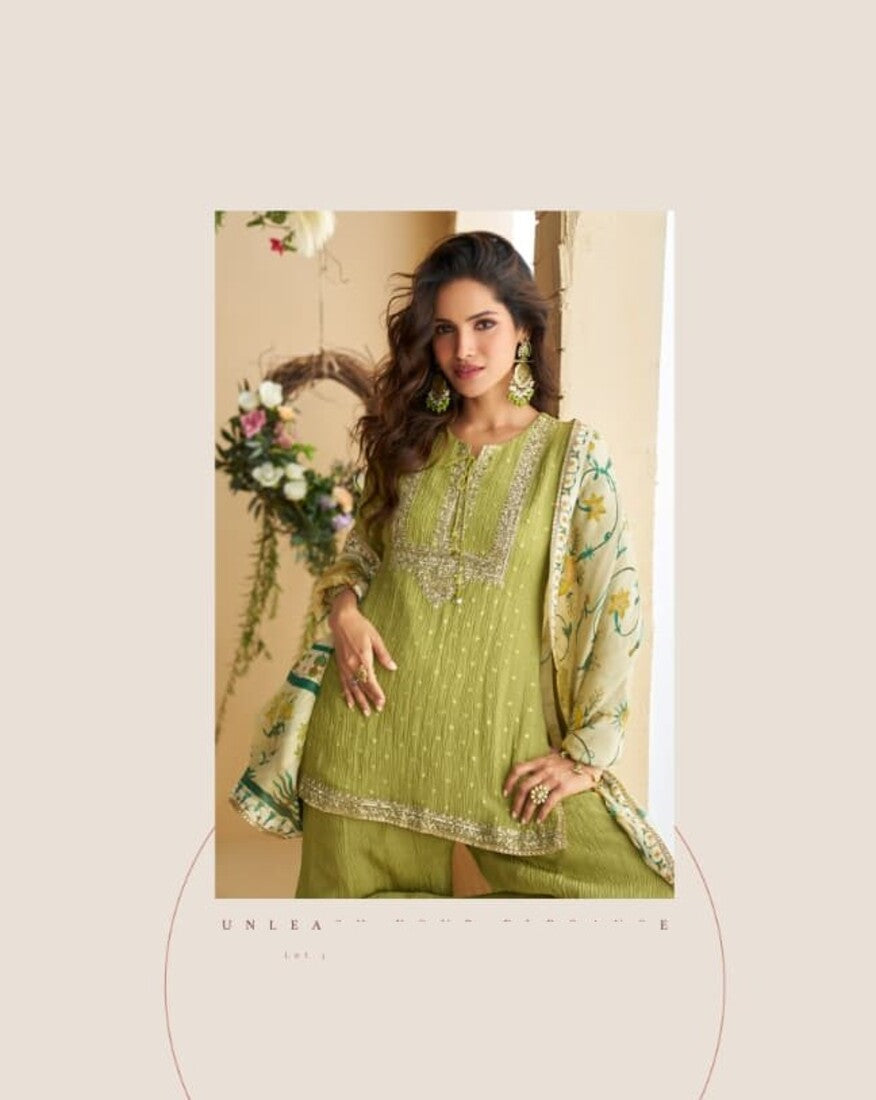 Aarshi Fashions Green Silk Suits