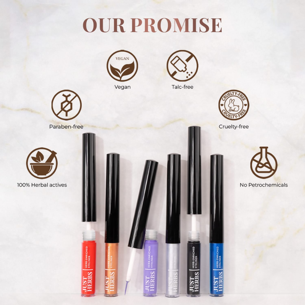 Just Herbs Eyeliner Waterproof and Smudge Proof, Long Lasting Eyeliners - Nutty Brown - Distacart