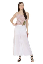 Asmaani White Color Lycra Fabric Flared Palazzo