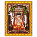 Pavan Photo Laminations Raghavendra Swamy Lord Mantralaya Ragavendra Wall Painting Framed Home Decor (6 x 8 Inch)
