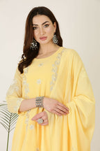 Joban Fashion Yellow Georgette Kurta Set - Distacart