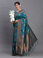 Shree Shyam Fashion Silk Teal Blue Saree - Distacart