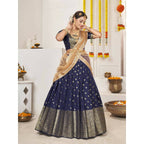 DEIANA'S Beautiful Jackquard Weaving Lehengha Choli - Blue