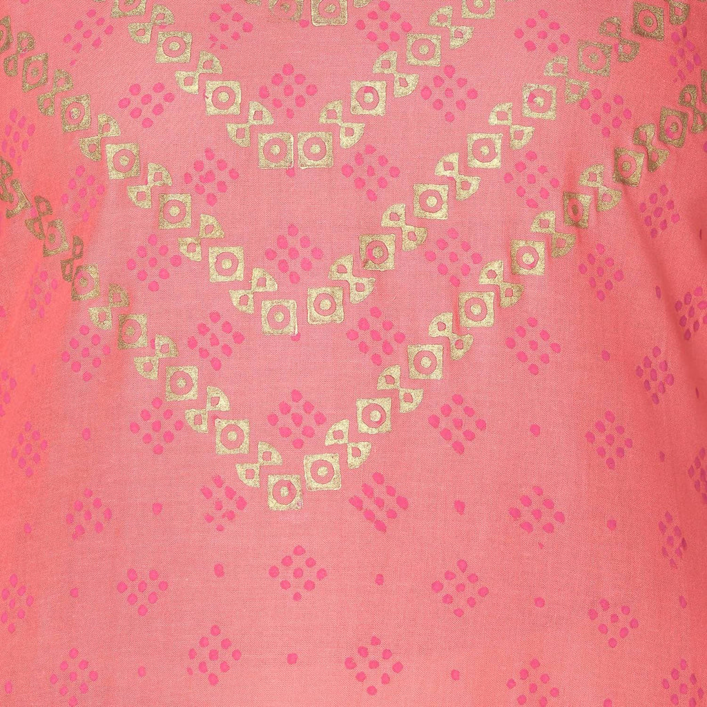 Cheera Hand Block Print Pitch & Skin Color Straight Kurta With Palazzo (MAAI-072K)