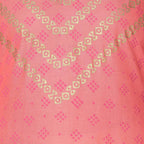 Cheera Hand Block Print Pitch & Skin Color Straight Kurta With Palazzo (MAAI-072K)